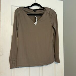 Taupe v-neck top
